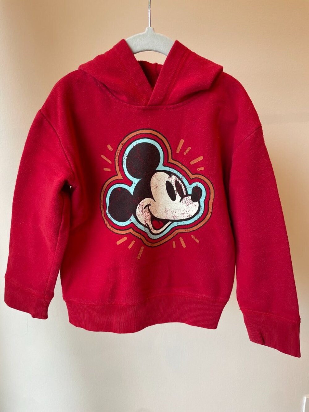 Disney by Jumping Beans Boys Size 4 Mickey Mouse Raspberry Red Hoodie